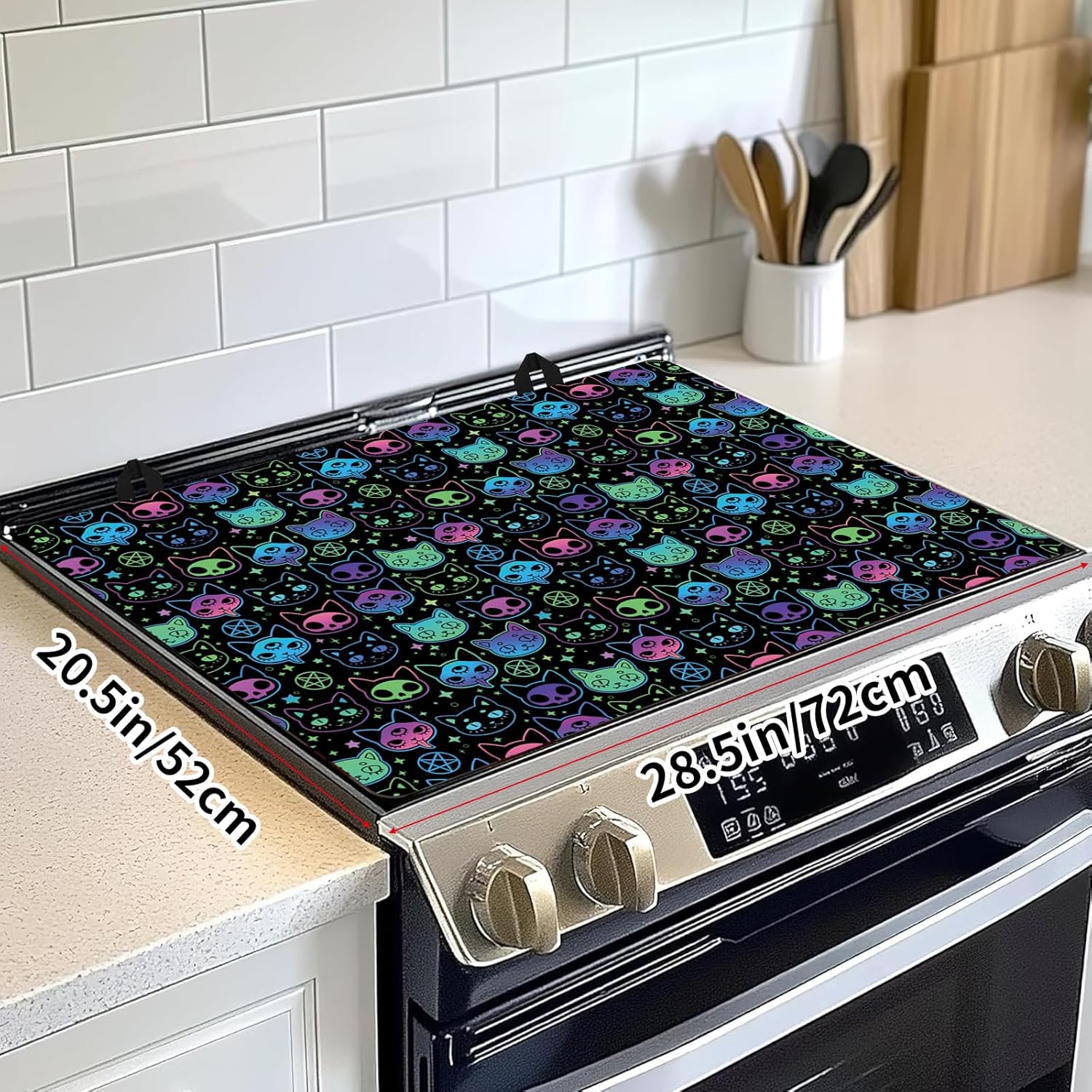 Decorative Electric Stove Top Covers, Heat Resistant Silicone Stove Cover Mat, Stove Top Protectors for Electric Flat Glass Stoves, Adds Extra Counter Space for Small Kitchens and Apartments
