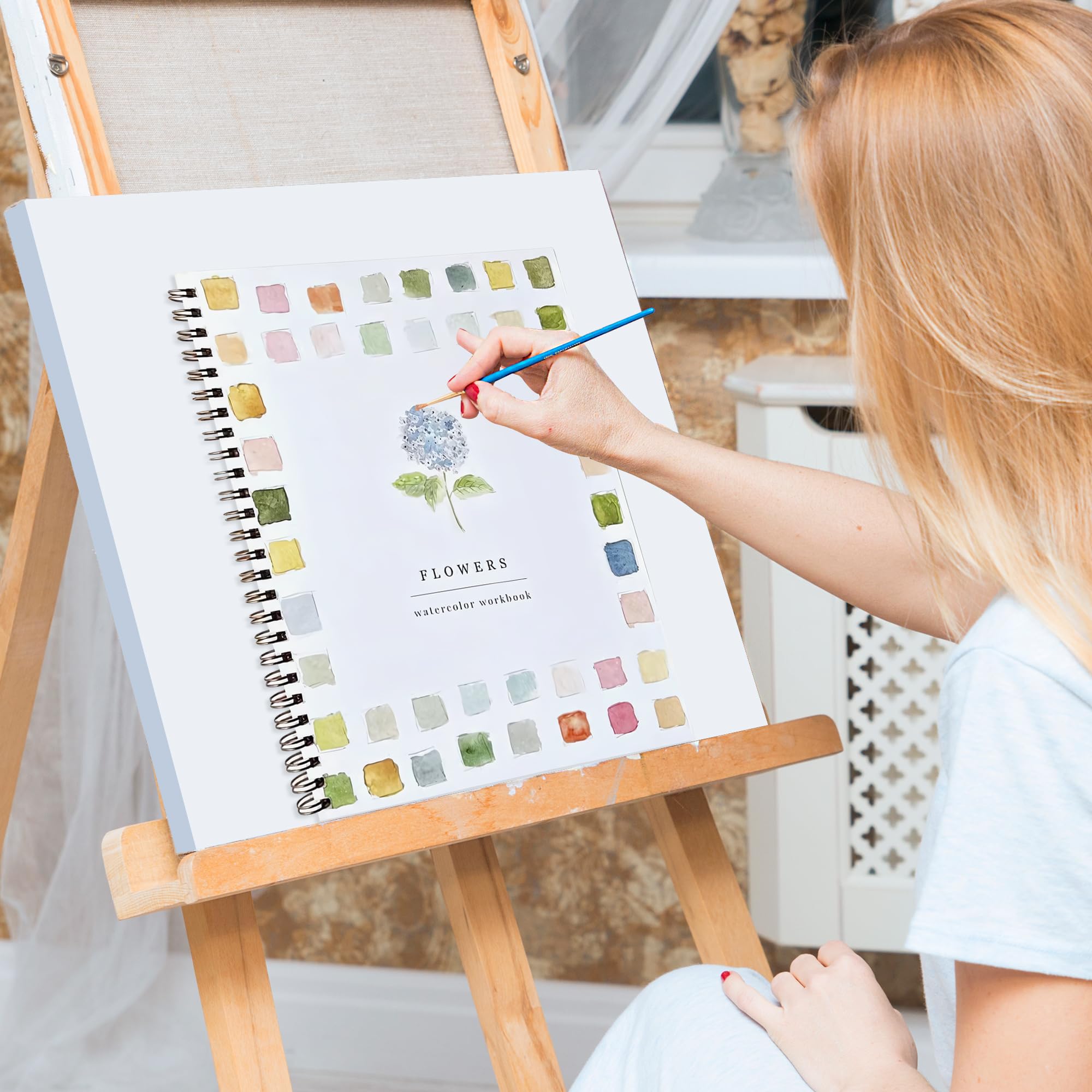 Apprentissage Aquarelle Adulte Cahier Aquarelle Débutants RICOKJRDE - 12 Couleurs Pinceau Instructions Loisir Créatif Adultes