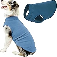 Vista 48 de Gooby - Chaleco de forro polar elástico, chaqueta de forro polar para perros, suéter de estilo pullover, azul argyle, 3XL