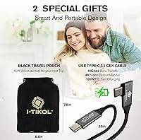 Vista 7 de Cargador USB C de 245 W A2215 - Bloque de cargador USB C - Cargador GaN de 5 puertos de escritorio 3 USB-C 2 USB-A - Hub USB alimentado - Múltiples