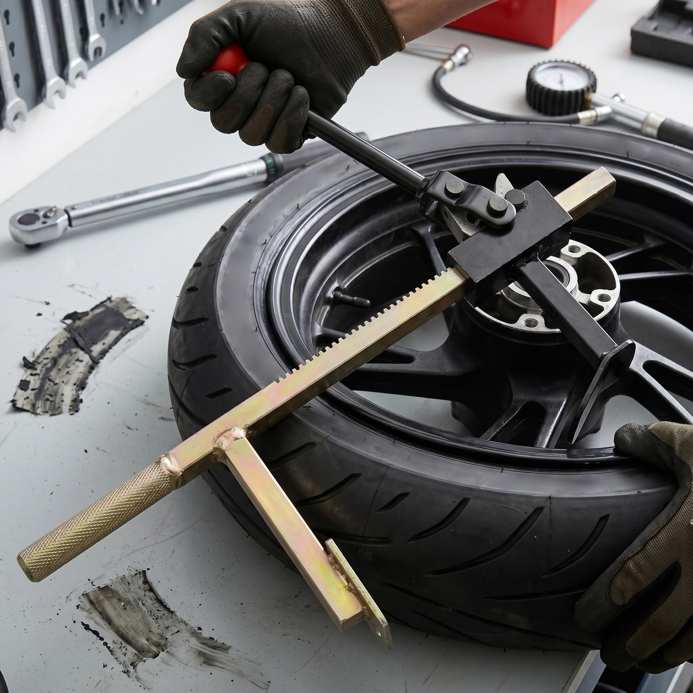 Smontagomme Manuale, Smontagomme Manuale, Risparmio di Lavoro con Impugnatura Antiscivolo per la Manutenzione di Auto Ebike