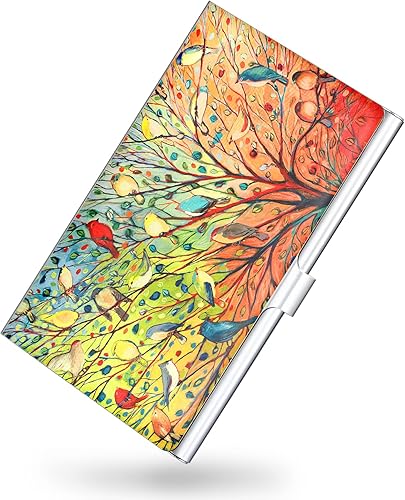 Miniatura 1 de xiviers Titular de la tarjeta de presentación,Impresión en color para hombres y mujeres,Organizador de tarjetas de visita de metal ultrafino,Cartera