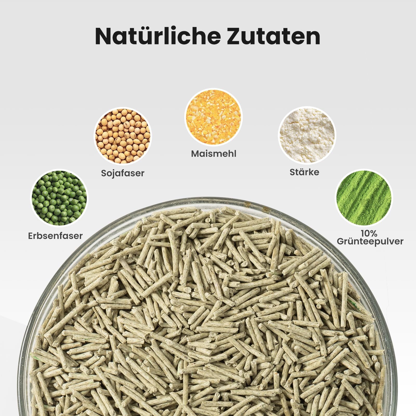 Gardner Pet Natürliche Tofu Katzenstreu 2,7 kg x 6, mit Grüntee-Extrakt | Mit Grüntee-Extrakt, Staubfrei und schnell klumpend, Geruchskontrolle, Spült in der Toilette