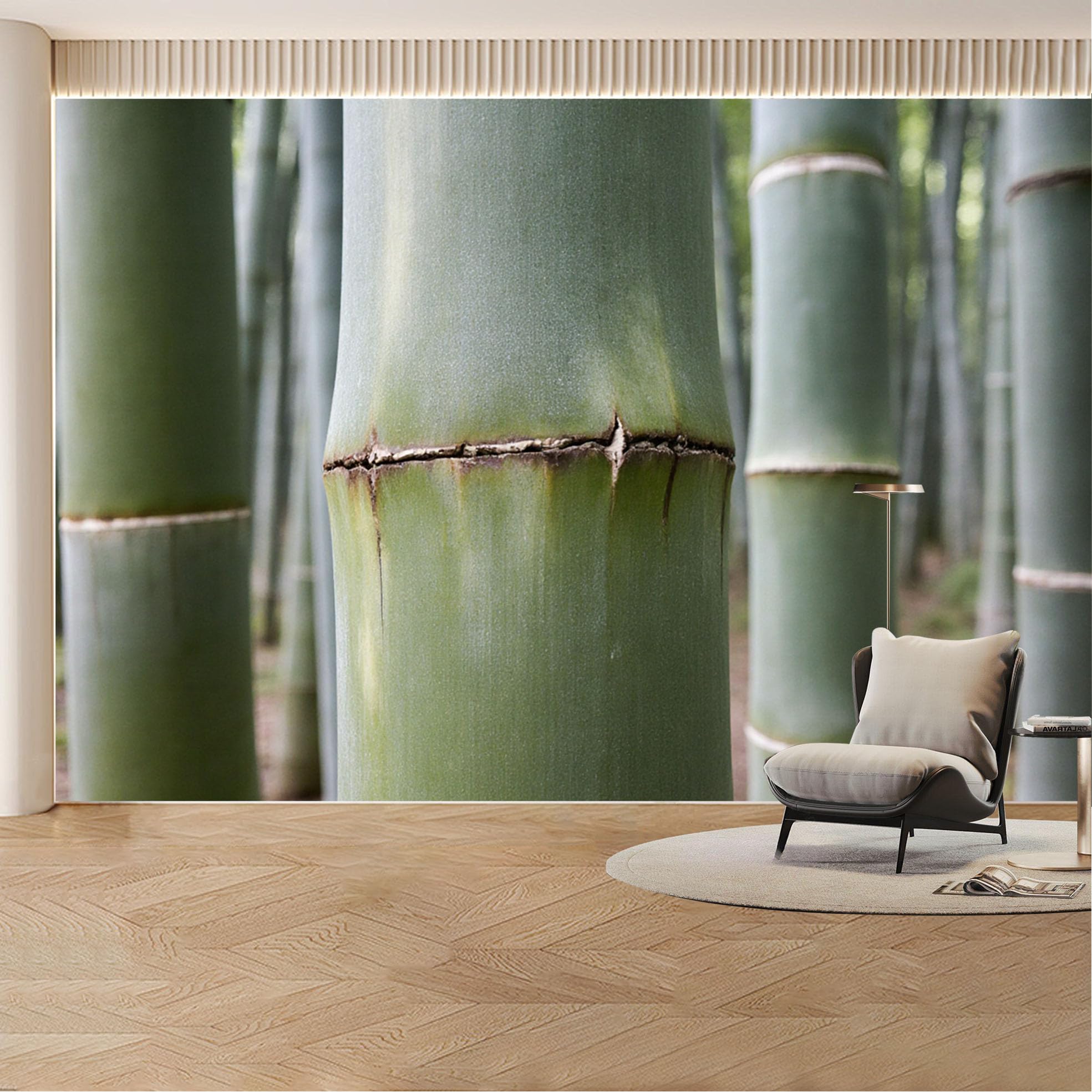 Custom Wall Mural Wallpaper Bamboo Forest Nature 3D Effect Wall Decor Large Wall Art Minimalist Zen Removable SelfAdhesive Large Photo for Living Room， Bedroom， Office