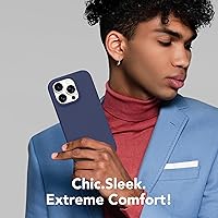 Vista 251 de GONEZ Funda de silicona para iPhone 15 Pro Max, compatible con Magsafe, protector de cámara + protector de pantalla, forro de microfibra suave Negro