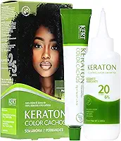 Keraton, Coloração, Color Cachos, Kit 50 g + 75ml, Nº 1.0 Preto