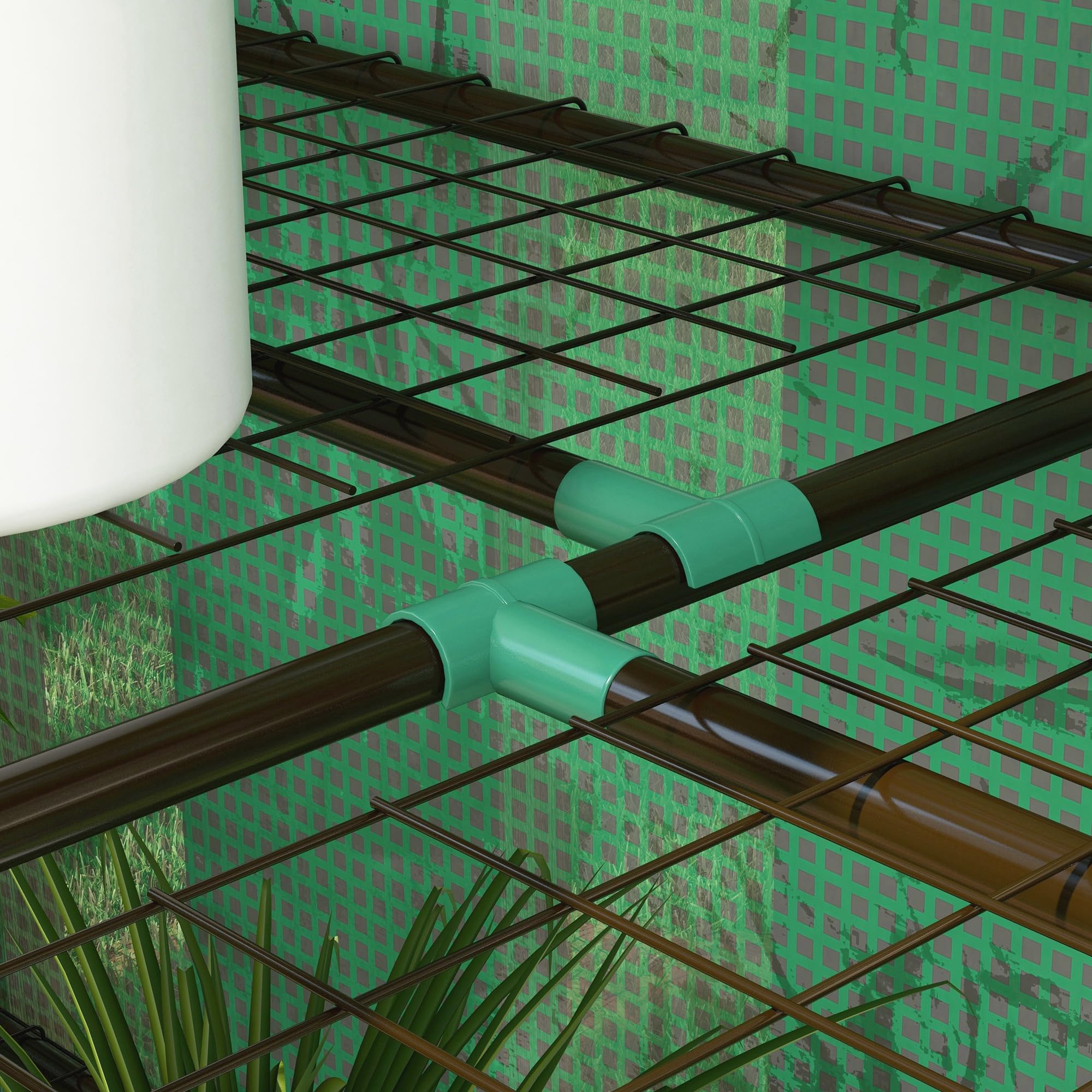 Outsunny Serra da Giardino con Copertura in PE e 6 Mensole a Rete, Serra Addossata da Balcone con 2 Porte Avvolgibili, 143x46x151cm, Verde