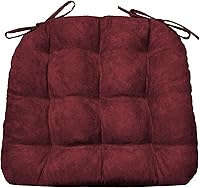 Vista 47 de Barnett Home Decor Cojín para Silla de Comedor de Microgamuza Camel con Lazos - 15 x 17 Tamaño Pequeño Cojín para Silla - Relleno de Espuma