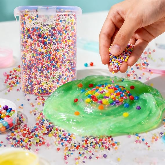 DECORA 80000 Pieces Foam Balls Slime Supplies Colorful Foam Beads 2-3mm for Art Homemade Slime, Wedding and Party Decorations
