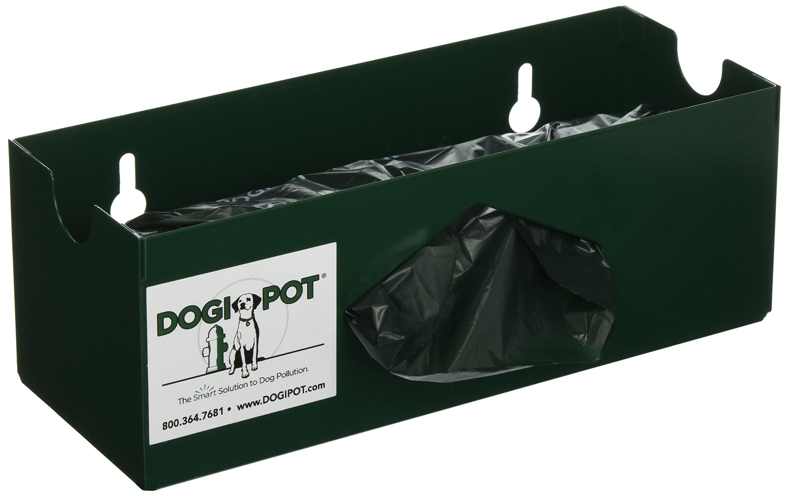 DOGIPOT 1004-1 Single Bag Roll Dispenser for Inside Use Only, Aluminum, Forest Green