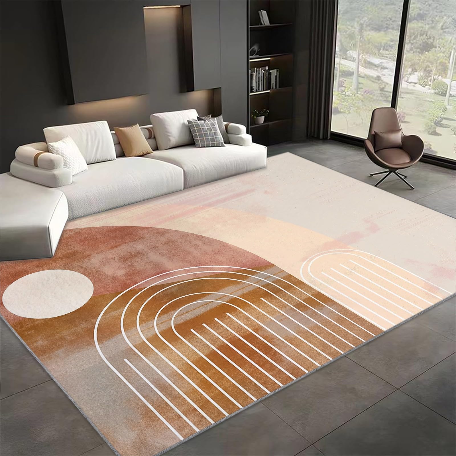 Tapis salon art abstrait lavable intérieur extérieur 140x200