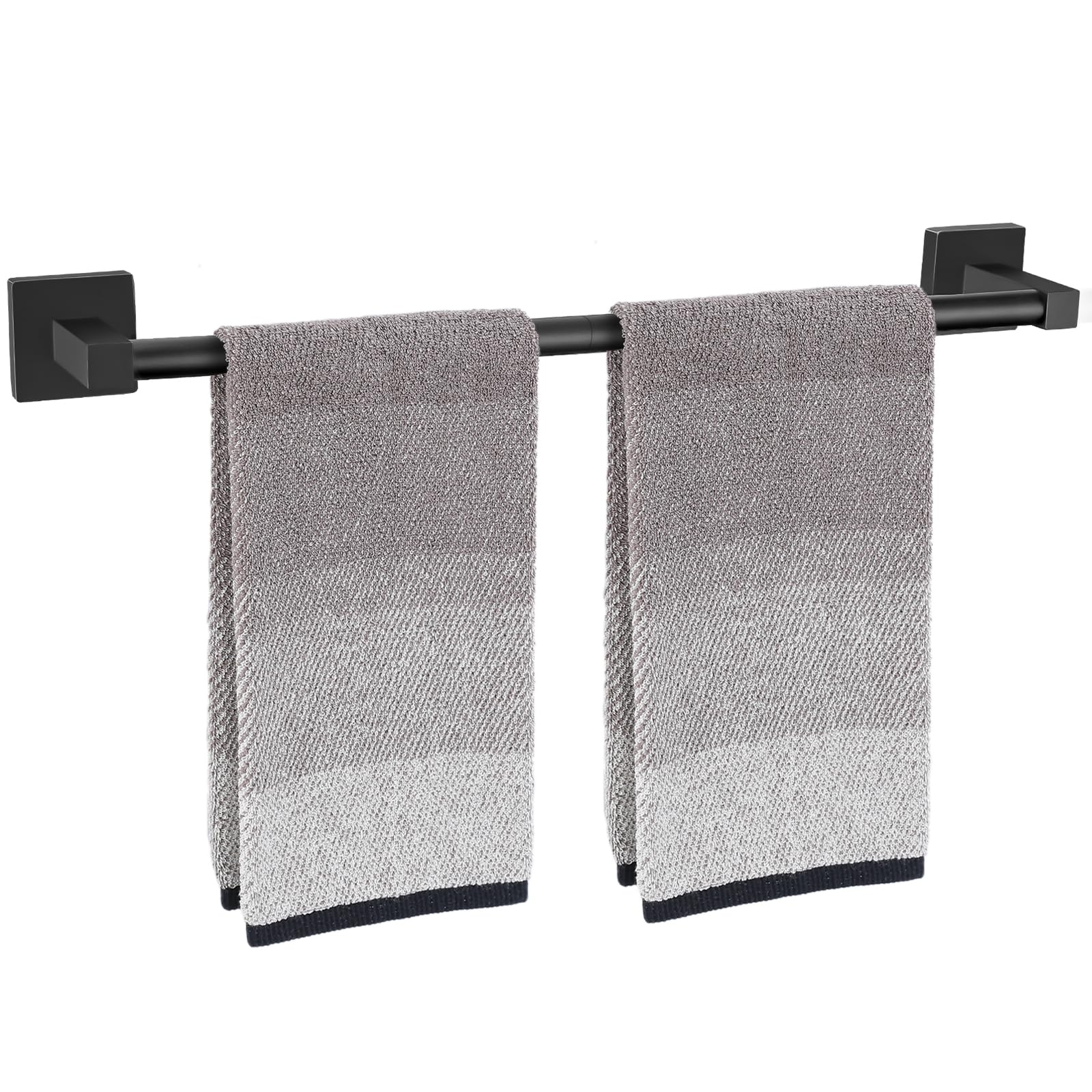 YACVCL Towel Rail SUS304 Stainless Steel 60cm/23.6in Matte Black Hand Towel Holder Wall Mounted Towel Rack, Screw Towel Bar for Bathroom Kitchen Bedroom