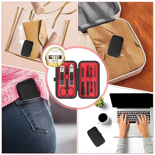 Miniatura 6 de Juego de cortaúñas de manicura y pedicura, cortadores de uñas de acero inoxidable para hombres y mujeres, herramientas de cuidado de uñas con