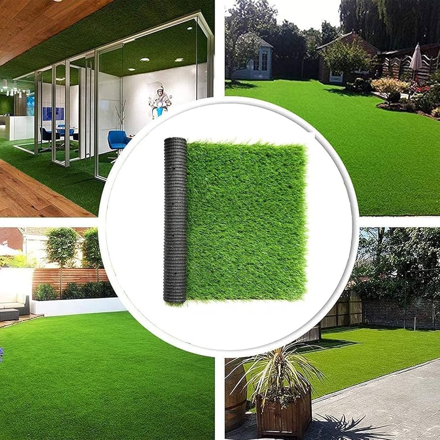 人工芝青緑 人工芝 ロール 1m×5m 芝丈35mm ピン22本つき 4色立体感 透水穴つき