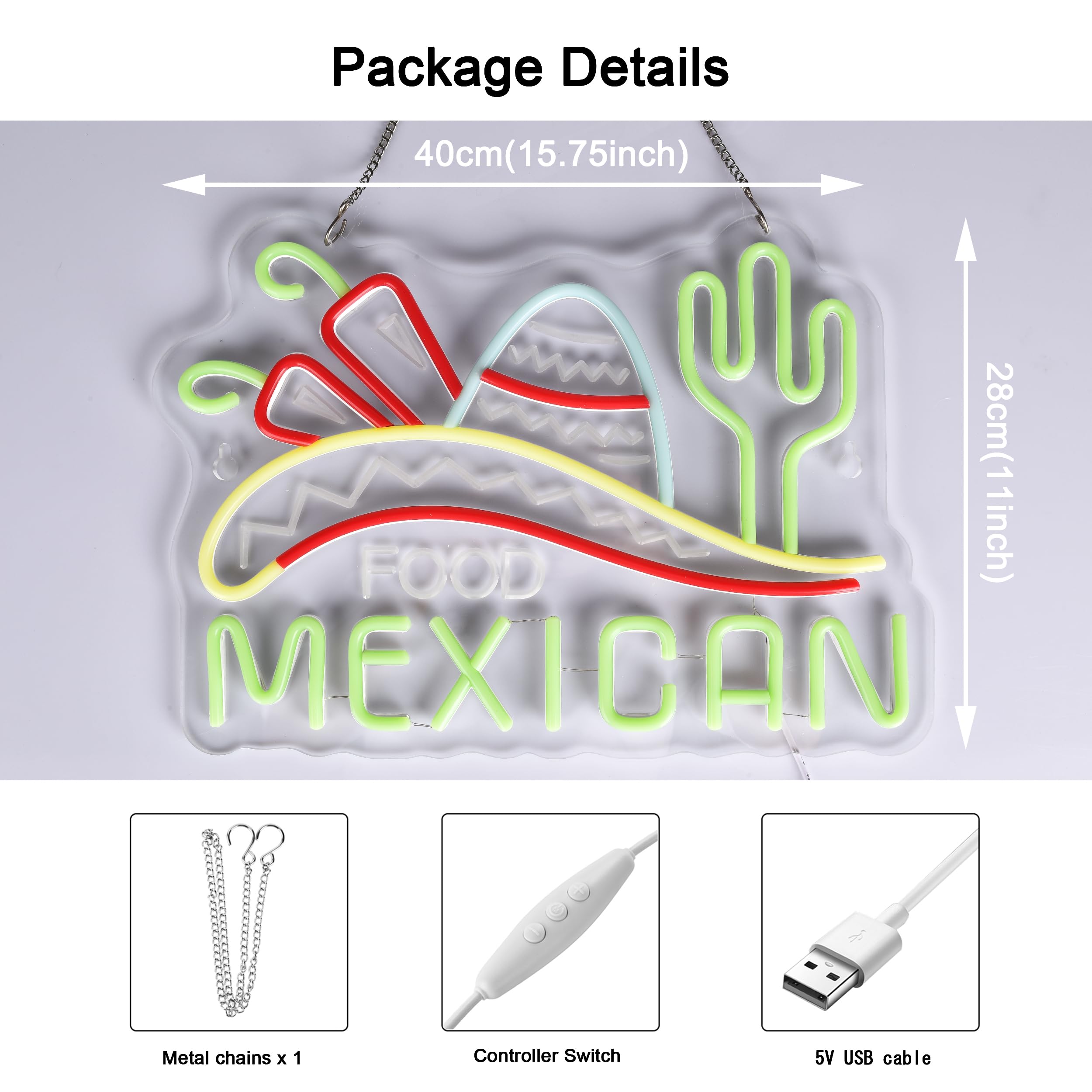 Amazon | CNBEYOUNG MEXICAN FOOD ネオンサイン 店舗用LED NEON SIGN