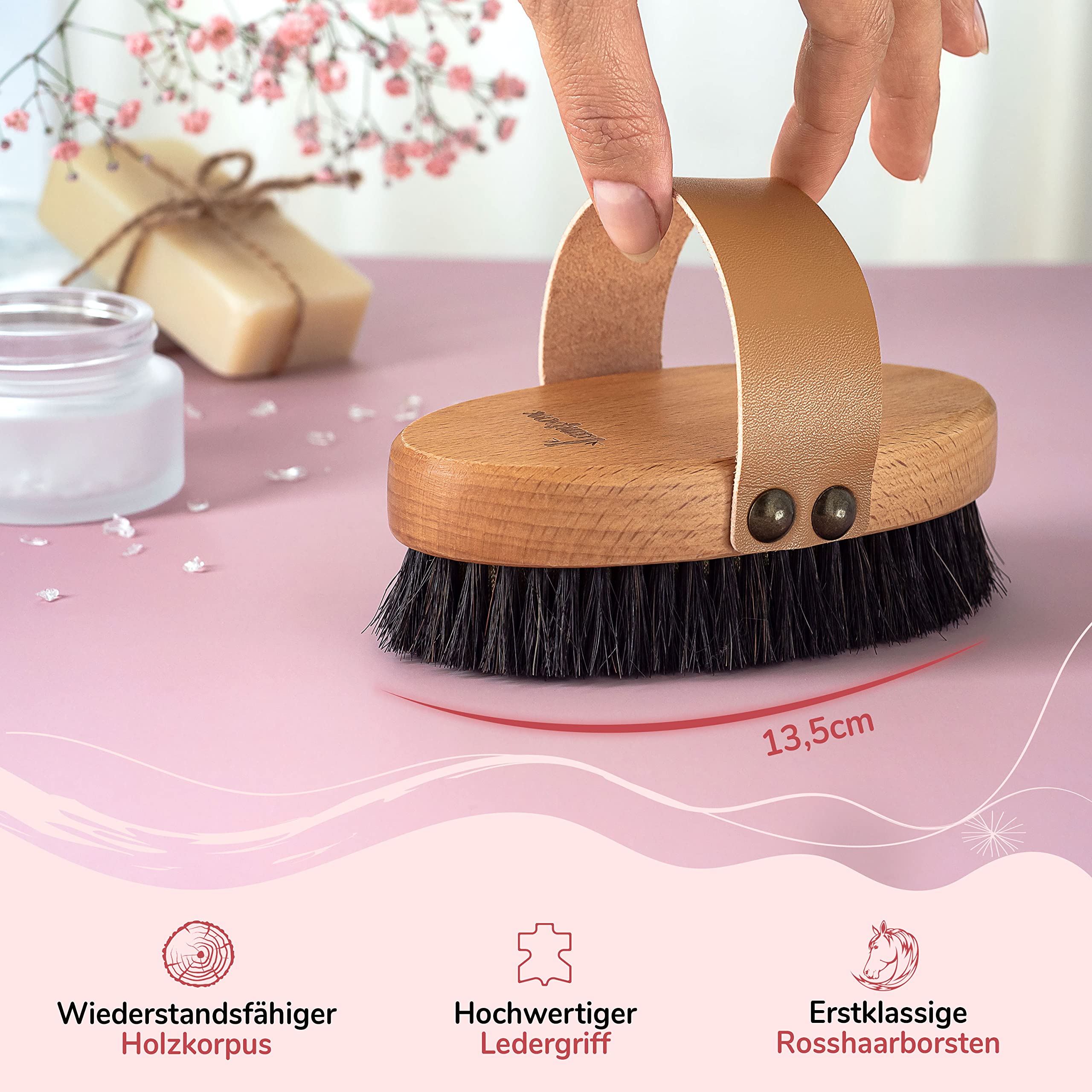 Kupferbürste Körperbürste mit feinen Kupferdrähten Trockenbürste Lymphdrainage