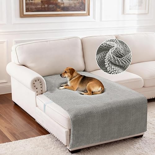 Miniatura 24 de Turquoize Funda de sofá de chenilla antideslizante para perros, funda gruesa y suave para sofá, fundas de cojín lavables para mascotas, protector de