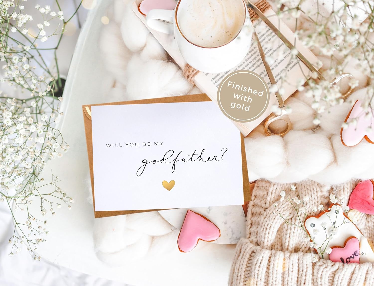 Joli Coon Will you be my godfather card with envelope and wax seal - Godfather proposal cards - Image 8