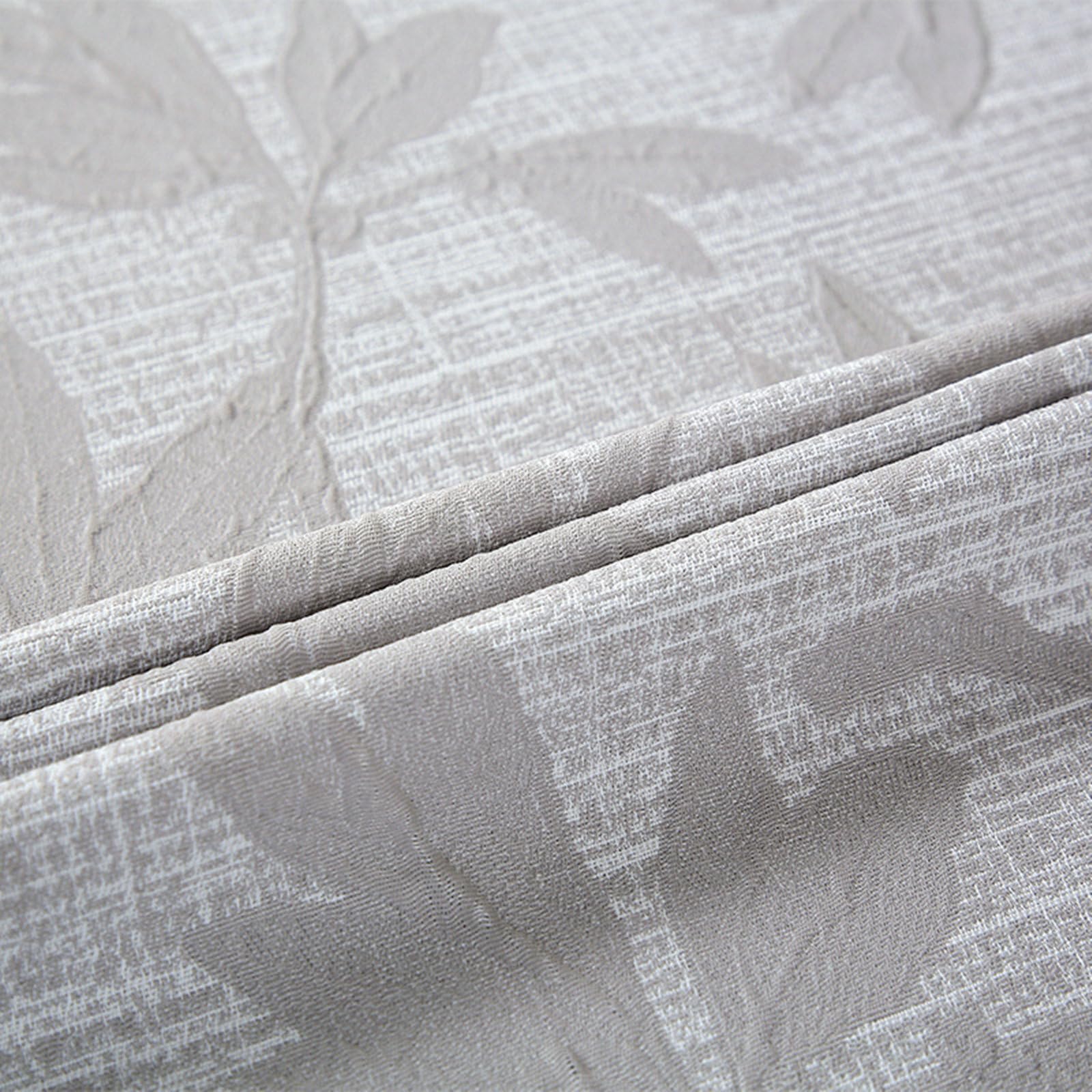 Nappe Jacquard Feuille Bleu Grisen Tissu Epaisse 140x300CM