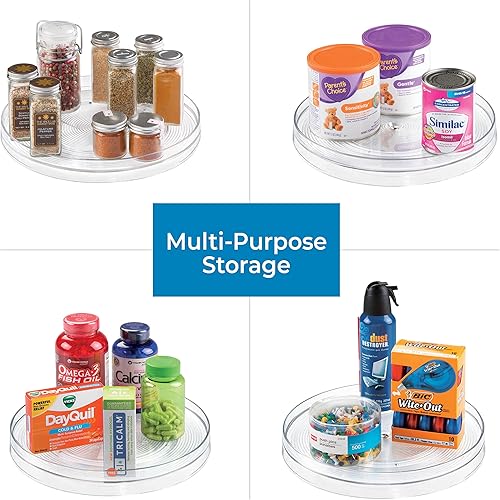 Miniatura 6 de iDesign 54030M2 Linus - Plataforma giratoria para cocina, despensa o encimera, 11 pulgadas, transparente, 2 unidades