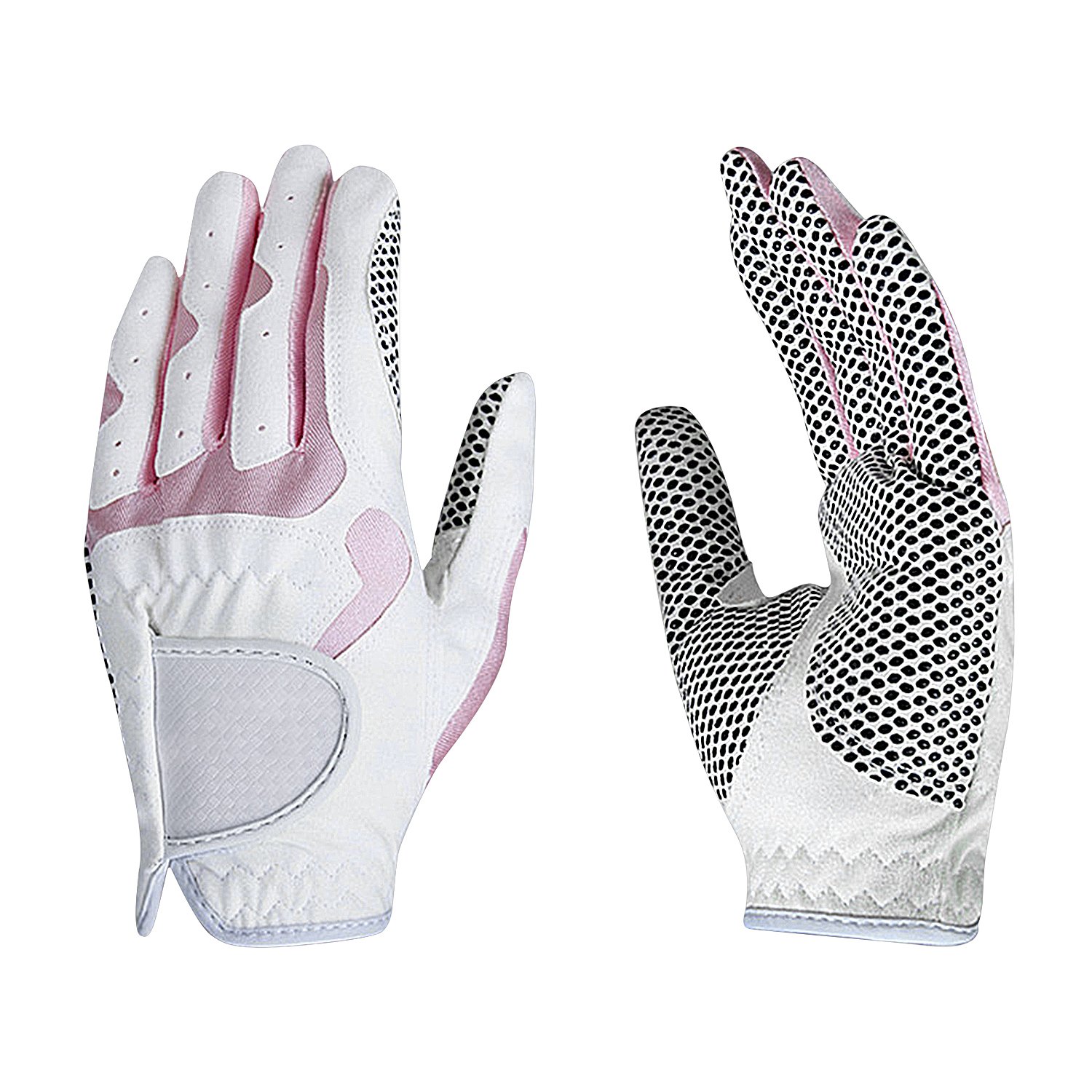 Fashion Golf Gloves, Women's Ladies Girls All Weather Leather Golf Gloves with Non-slip Grip, Soft, Breathable, Wear-resistant, A Pair/2 Pack for Left & Right Hand Golf Rain Gloves