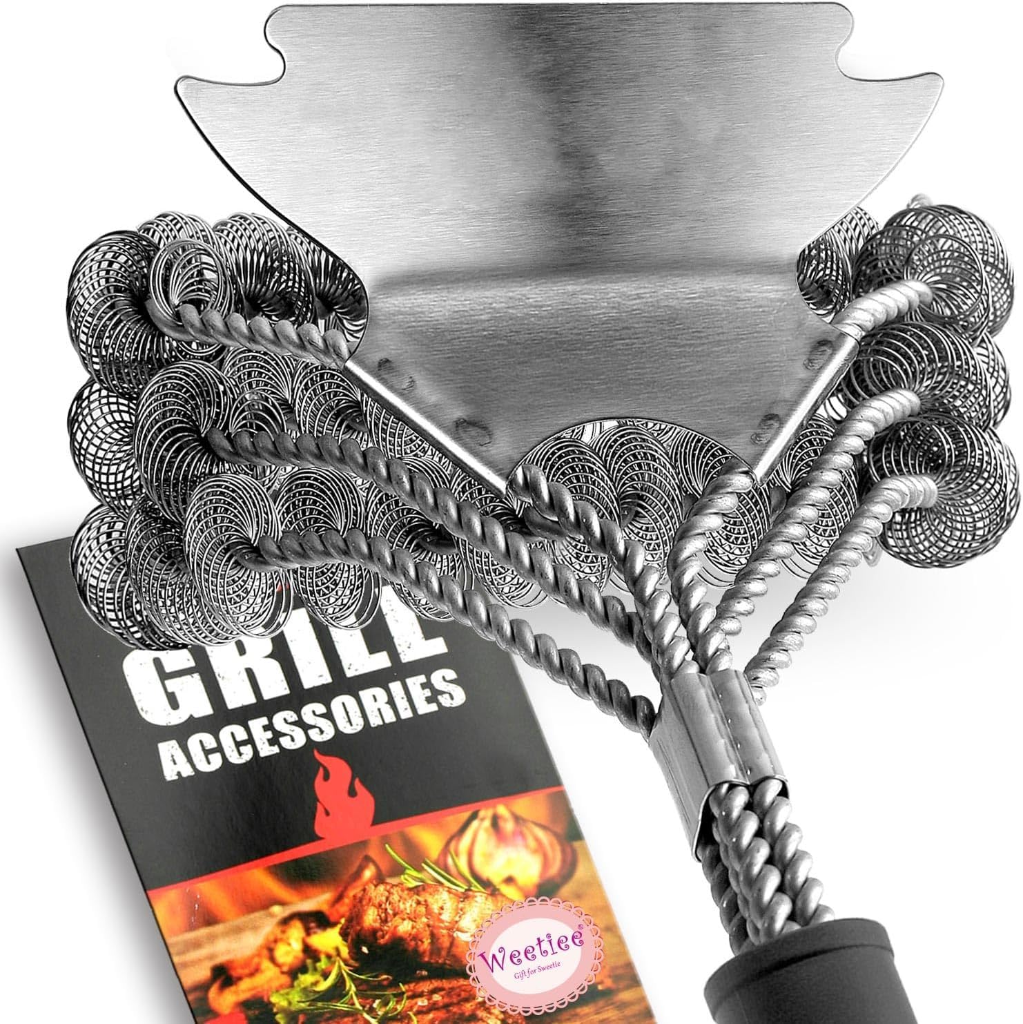 DailyAdorn Grill Brush, Grill Cleaning Brush Stainless Steel Scraper