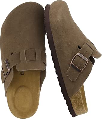 CUSHIONAIRE Hana - Genuine Leather Suede Classic Clog Womens Shoes - Slip On Mule Comfortable Shoes for Women