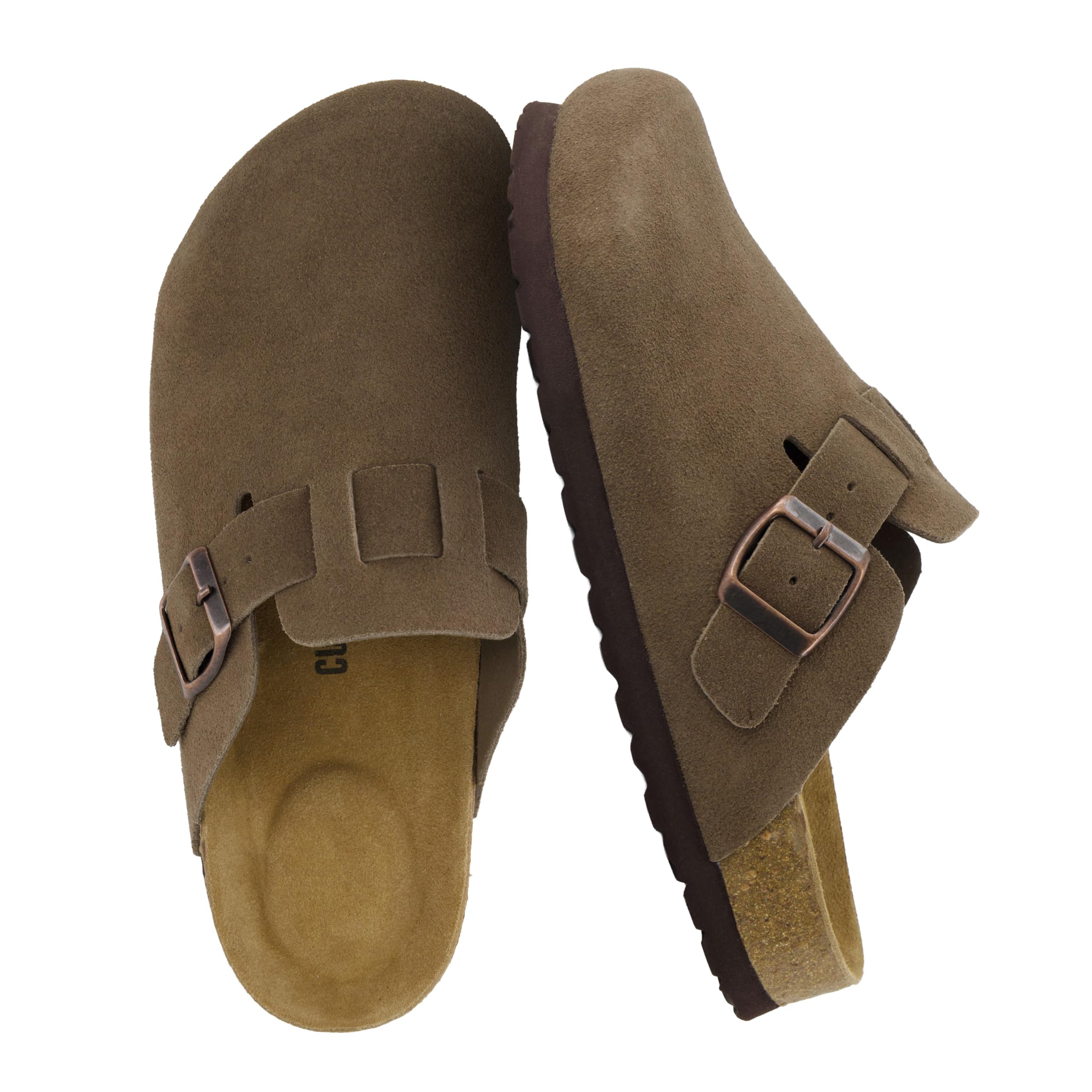 CUSHIONAIRE Hana Genuine Leather Suede Clog