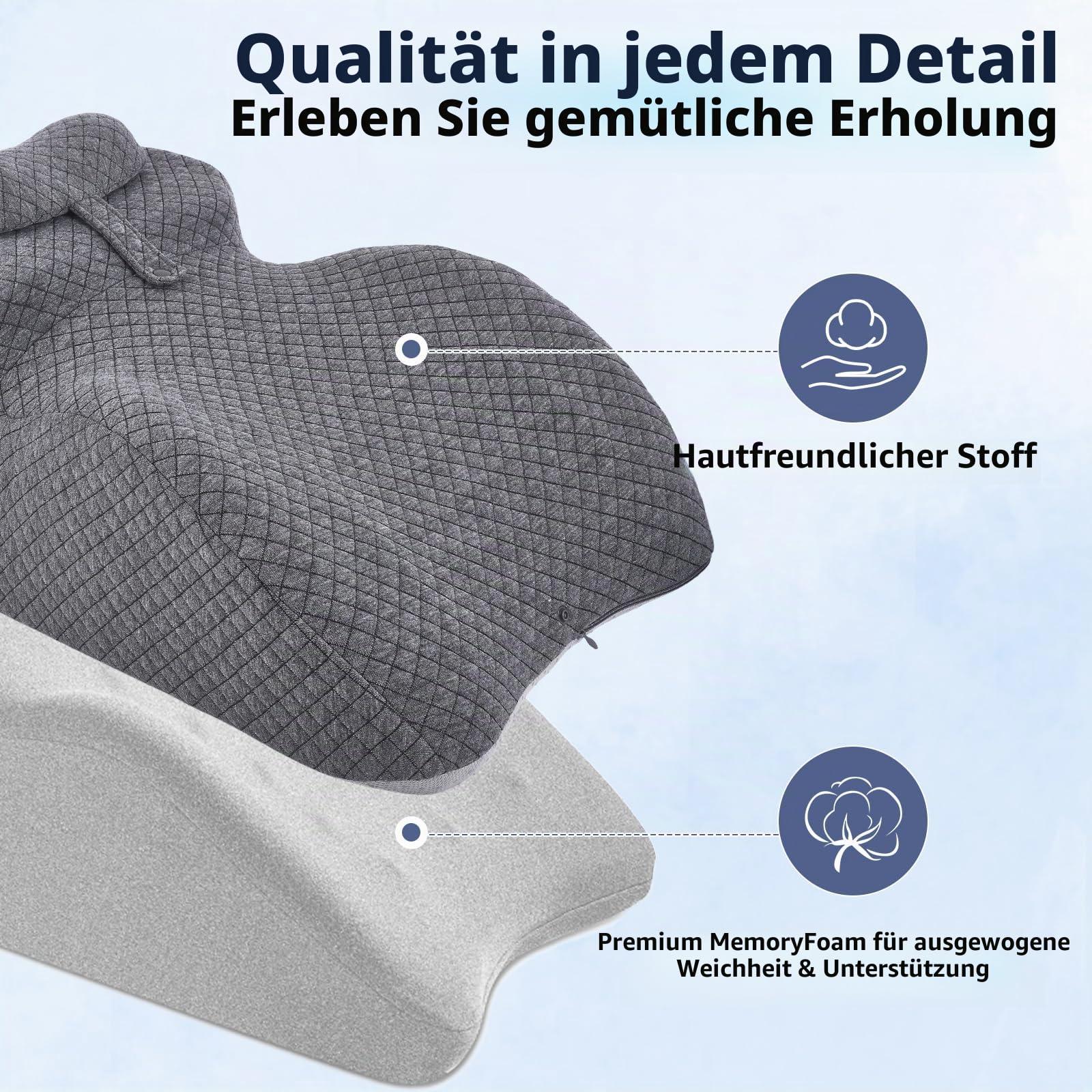 Lendenkissen Kissen für Paare, Keilkissen Lesekissen mit Memory Foam, Rücken Hals Beine Kissen Memory Schaum Ergonomisches, Multifunktionales für Paare Bett und Sofa, Schlafen, Lesen, Sitzen