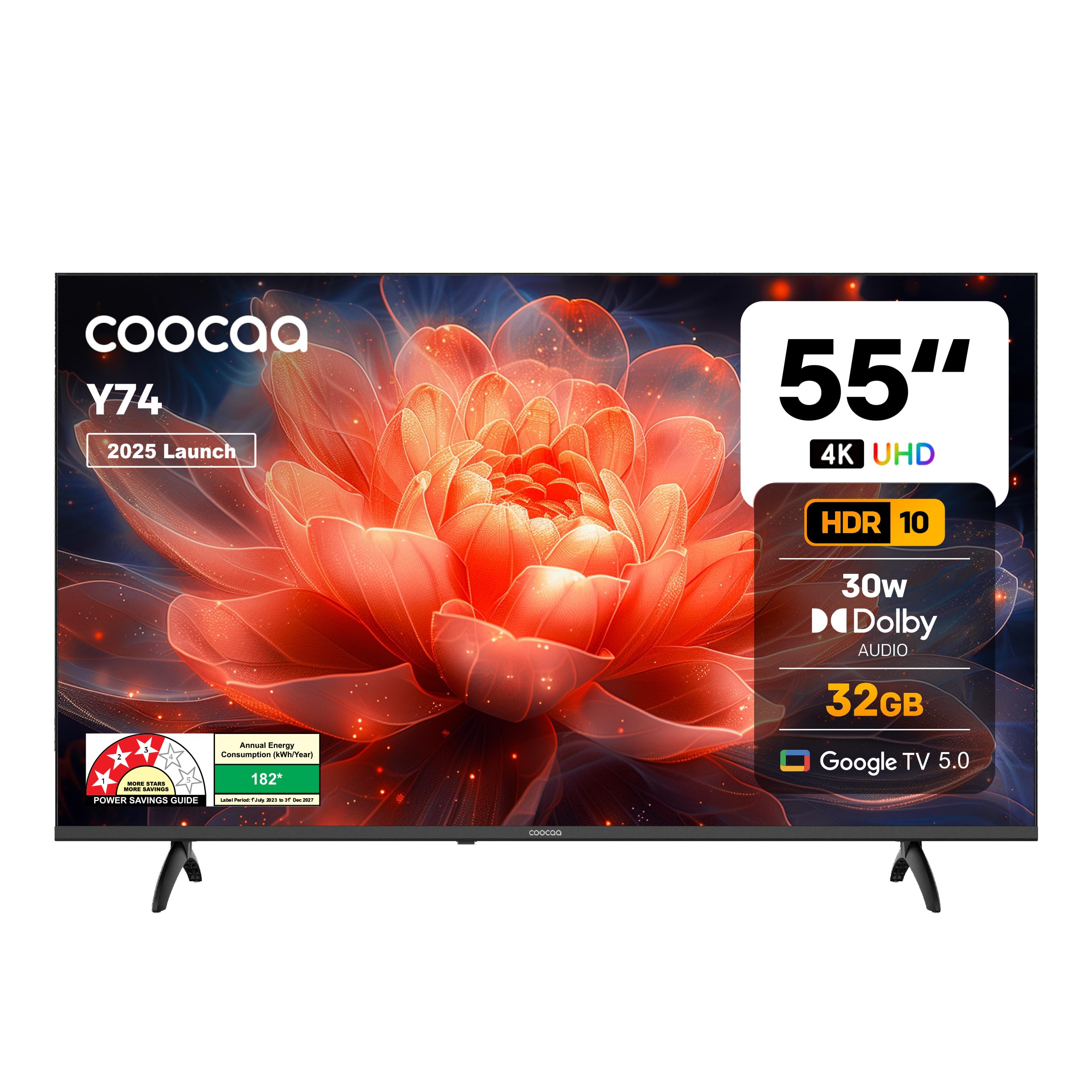 テレビ okocha99 coocaa 138 cm (55 inch) Frameless UHD 4K Smart Google TV 55Y74