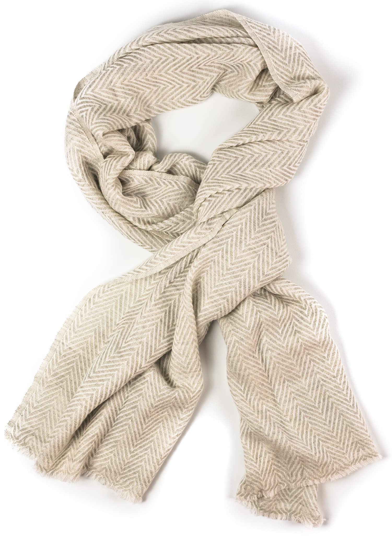 Sciarpa in Cashmere Unisex - Sciarpa Leggera in Lana di Cashmere per Donna e Uomo con Motivo a Spina di Pesce - Sciarpa Avvolgente Calda 68 x 190 cm, Sciarpa al Collo - Prodotto in Nepal