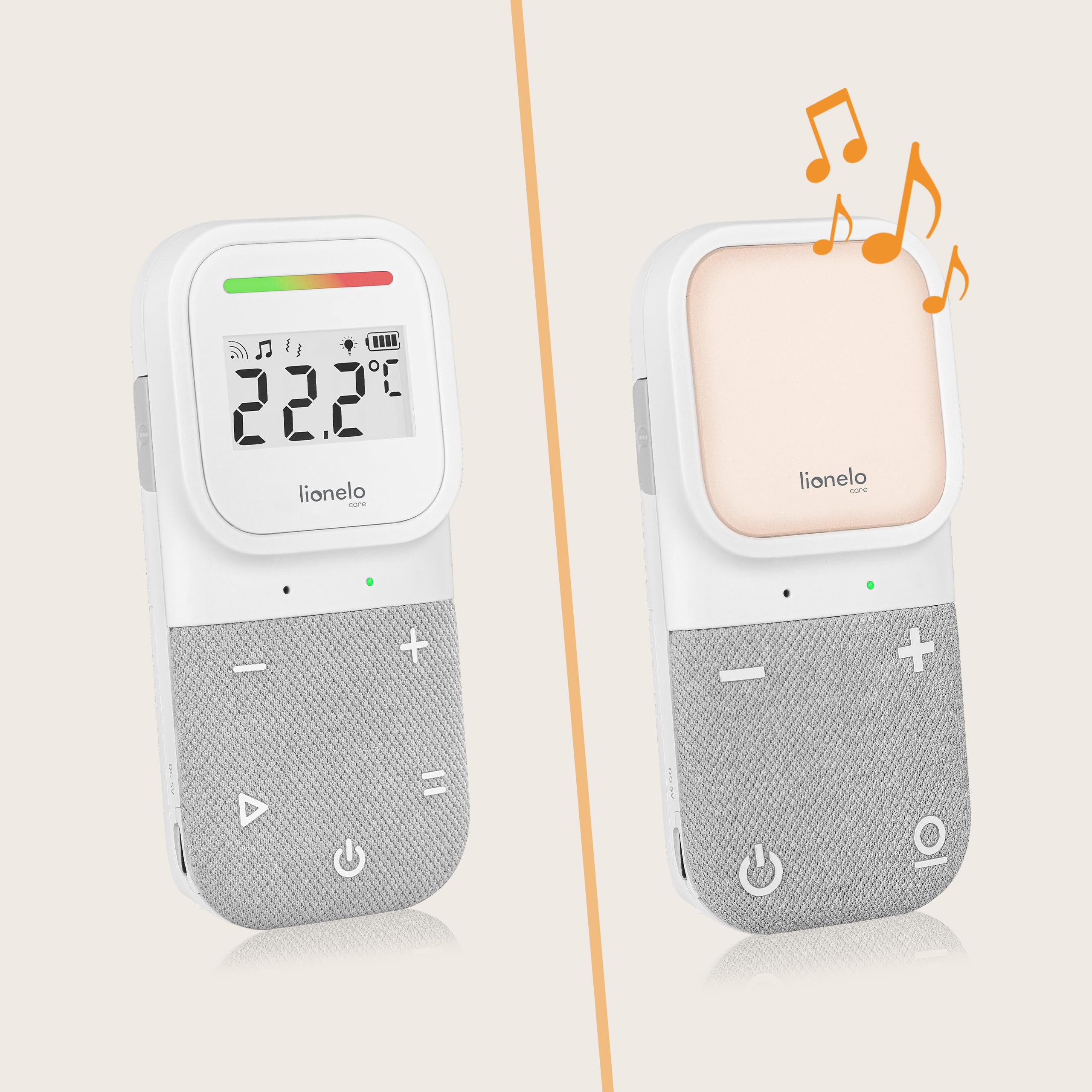Lionelo Babyline 2.3 Baby Monitor z mikrofonem audio, światłem nocnym, zasięg 400 m, LCD, niania elektroniczna