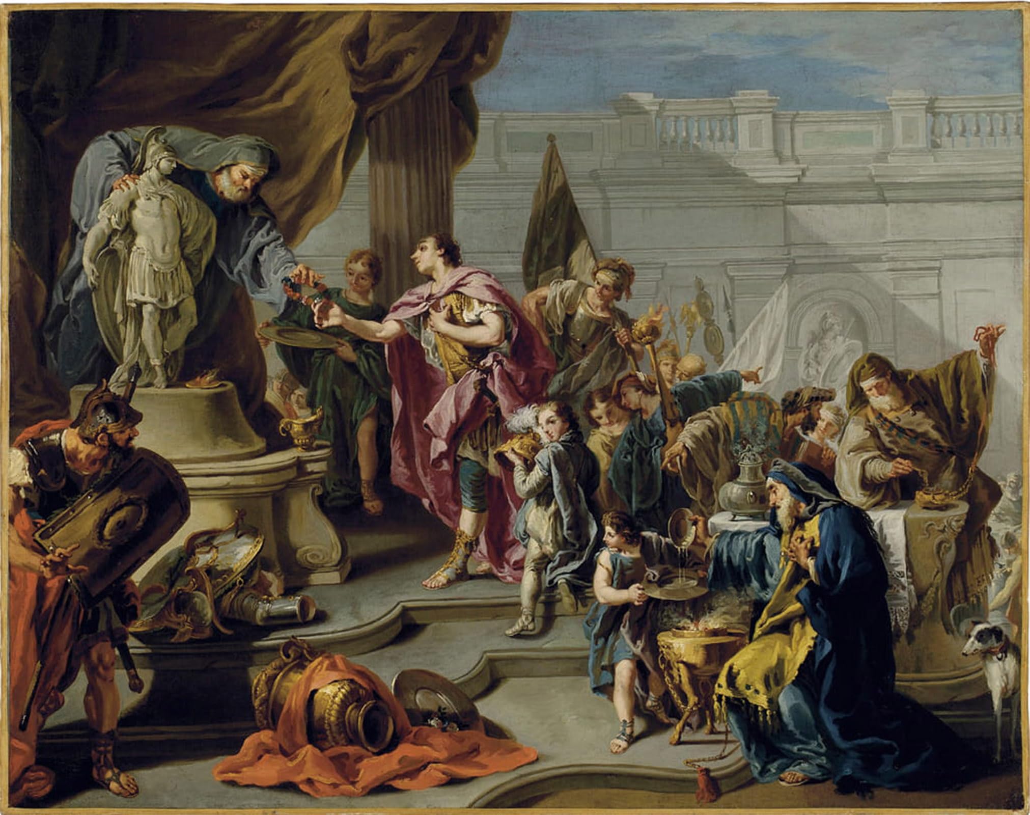ARTXLXXBN Famous Painting Canvas Artwork Graffiti Print Scipio Africanus Pays Homage to the God Mars by Battista Pittoni Portrait Canvas Image for Home Decor 60x90cm