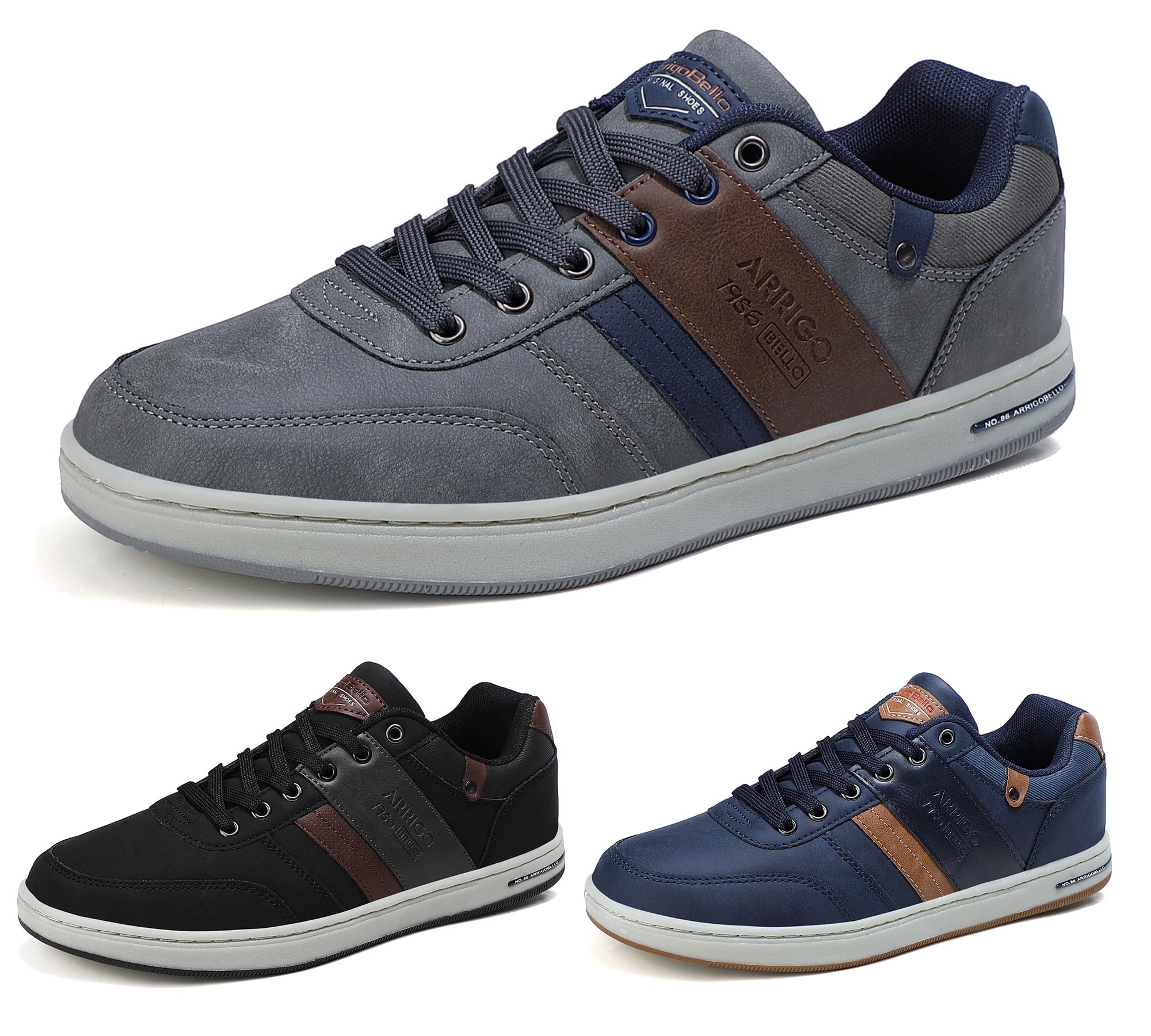 ARRIGO BELLO Freizeitschuhe Herren Sneaker PU Leder Walkingschuhe Atmungsaktive Athletic Formal Classic Sportschuhe Schuhgröße 41-46