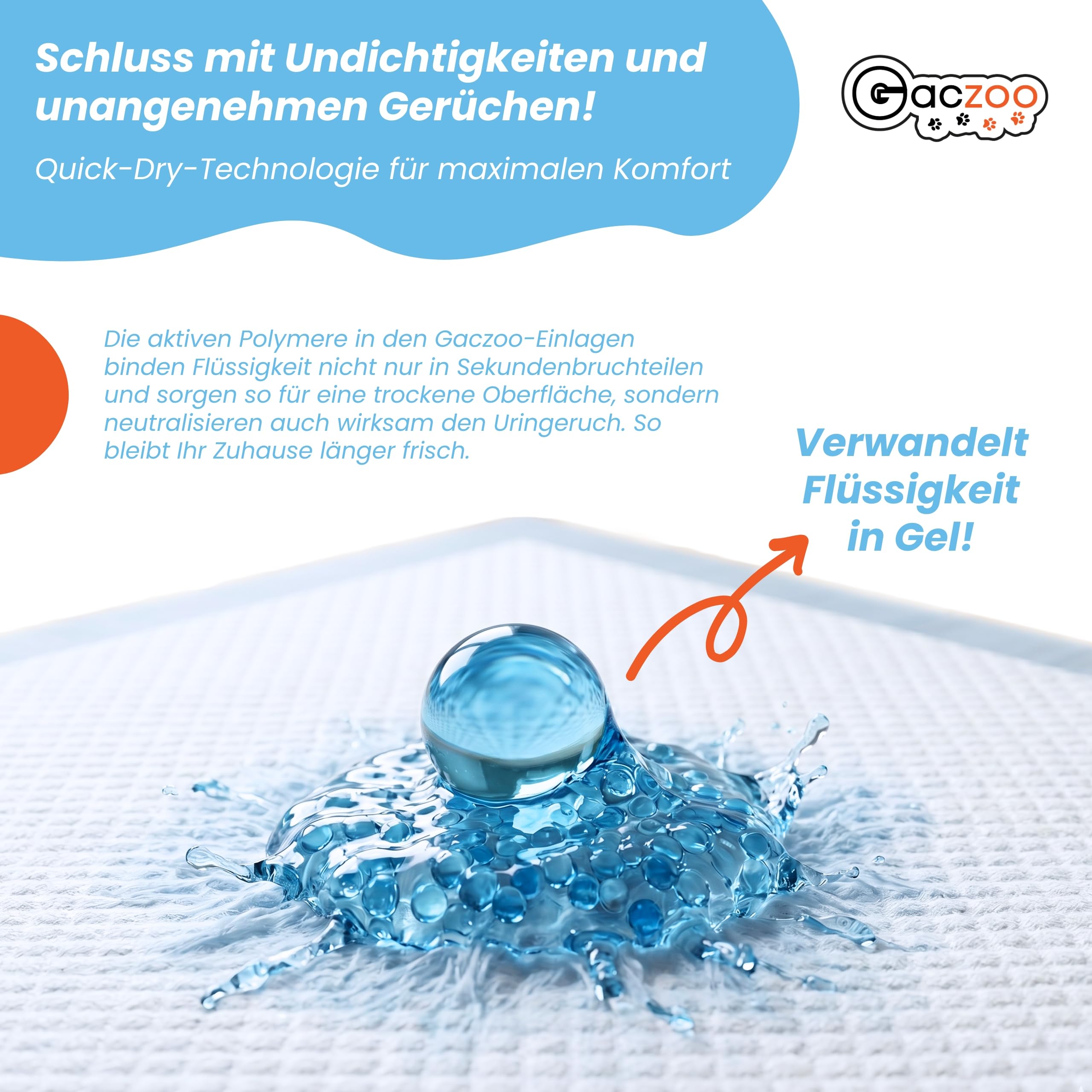 Pipi Matten für Hunde und Katzen - 60x90cm - Welpen unterlagen - Einweg Trainingspads, mit Gel-Absorber, Auslaufsicher, Weich & Geruchshemmend - Aufgenommene Flüssigkeitsmenge 350ml, 50 Stück