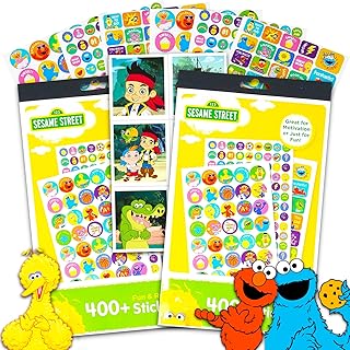 Sesame Street Reward Stickers Bundle for Toddlers Kids ~ Over 800 Elmo Reward Stickers with Bonus Stickers (Sesame Street Party Supplies)
