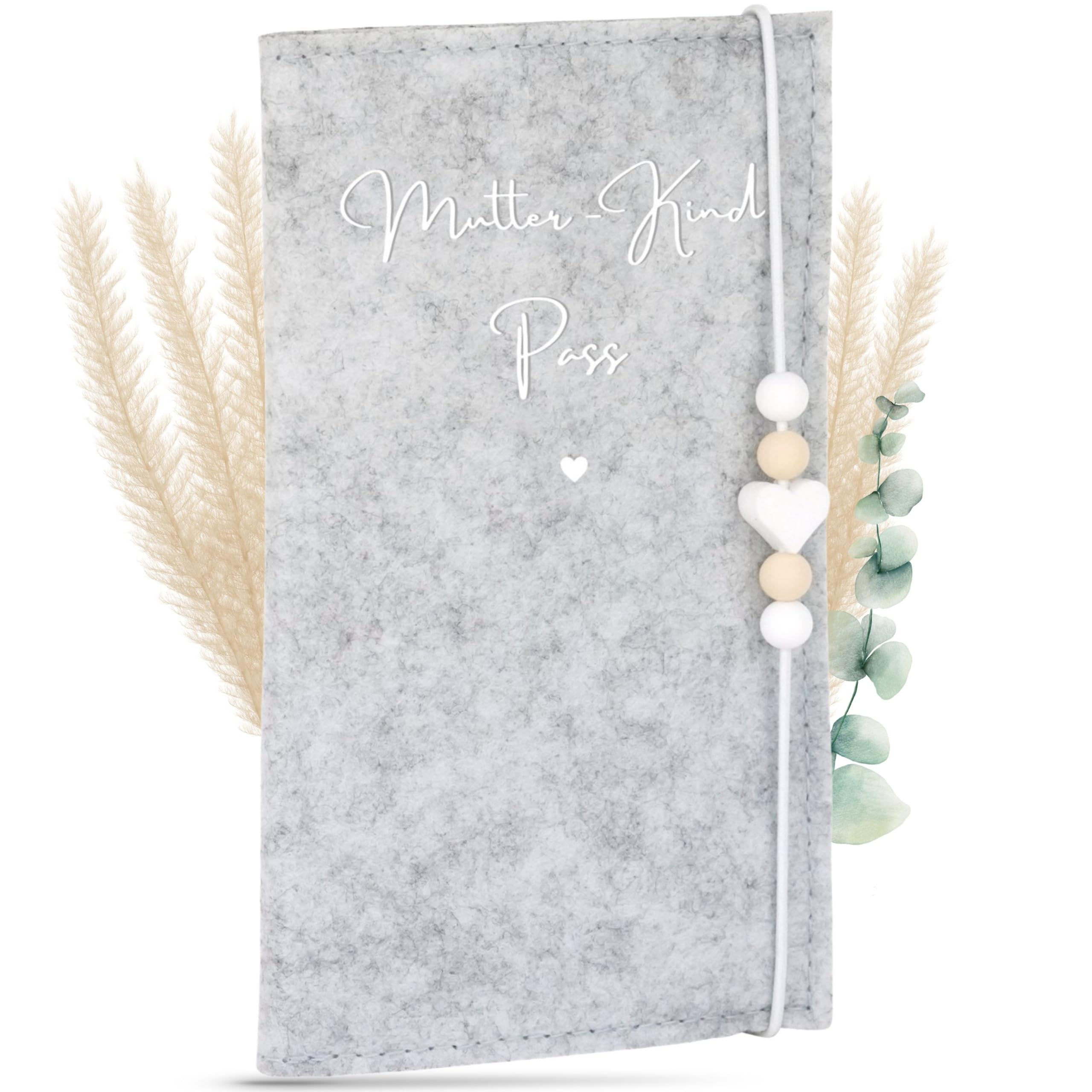 MAHEWA® Mutter-Kind-Pass-Hülle Österreich aus Filz-Stoff | Mutterpass-Organizer Mutterpass-Tasche Schutzhülle (Mutterkindpass, Hellgrau)