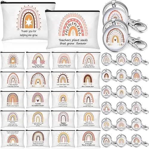 Silkfly 60 bolsas de cosméticos de arcoíris para regalos de agradecimiento a los empleados, bolsas de maquillaje en blanco, bolsa de lona con