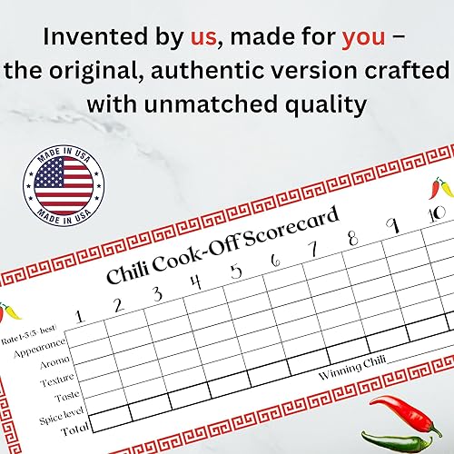 Miniatura 4 de Chili Cook Off Competition Scorecard - Chili Judging Ballots for Your Chili Cook-off - 25x voting cards - USA Made and Designed