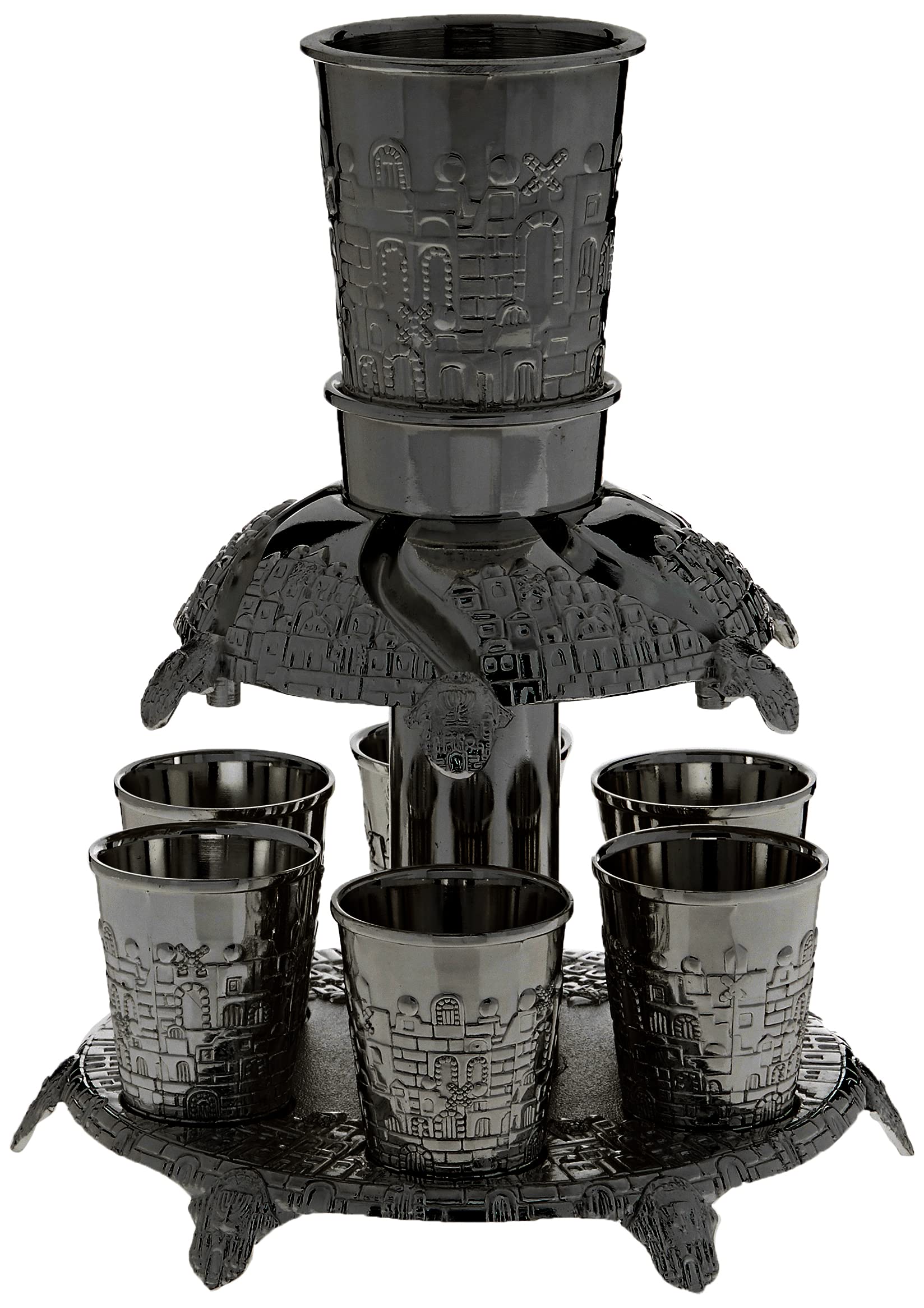 Jerusalem Style Silver Plated Fountain, 6 Cups