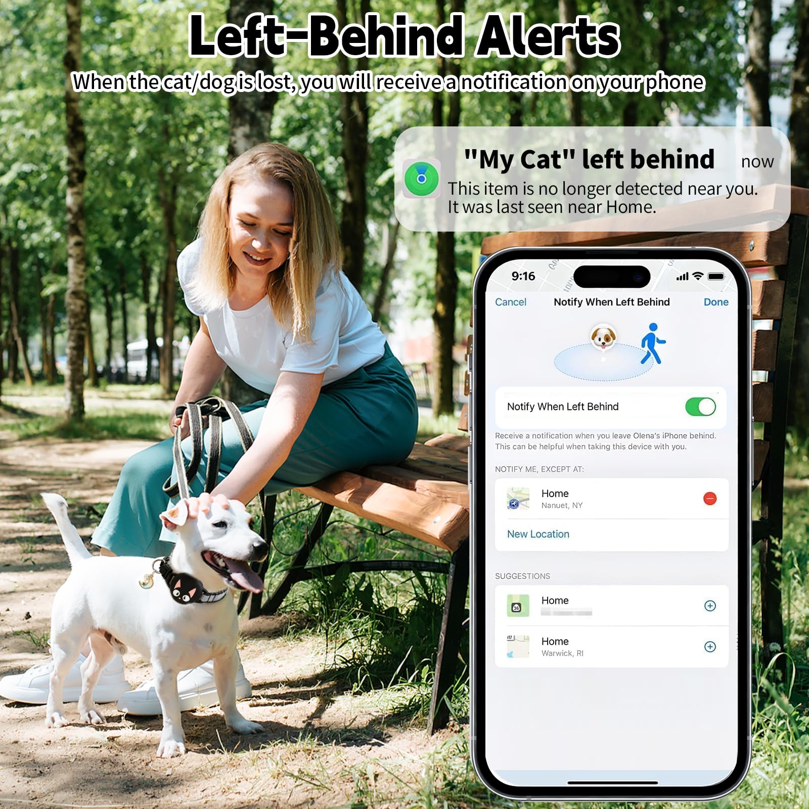 Katze GPS Tracker Hund Ohne ABO für iOS Apple, Smart Tag mit Katzen Halsband Keine Monatliche Gebühr, Mini Pet Tracker Air Tags für Kinderverfolgung Katzentracker Katzentracking, 1 Set