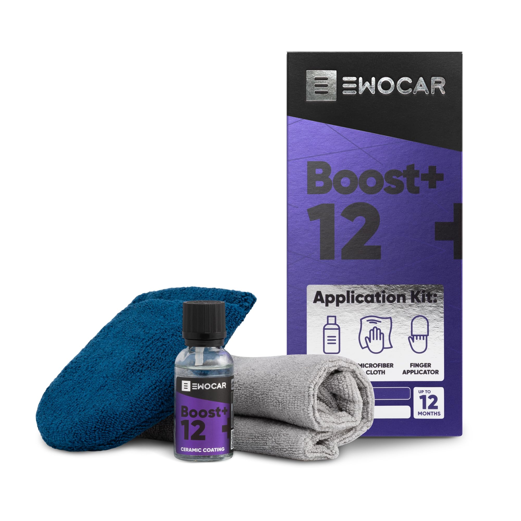 Boost+ Set Keramik-Sprühbeschichtung – Lackversiegelung für Auto, Motorrad & mehr, kratzfest, wasserabweisend, langanhaltender Glanz bis zu 12 Monate, einfache Anwendung