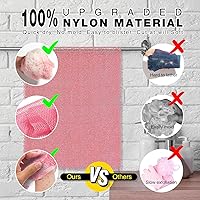 Vista 2 de UJFQBH Esponja de red africana de red africana, esponja de baño de red larga, exfoliante para el cuerpo de la ducha, limpiador de espalda, suave rosa