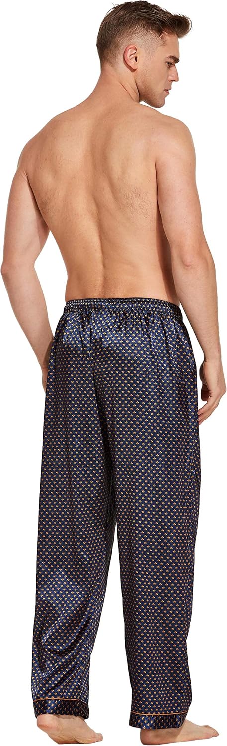 Tony & Candice Men's Satin Pajama Pants Long PJ Bottoms - Image 5