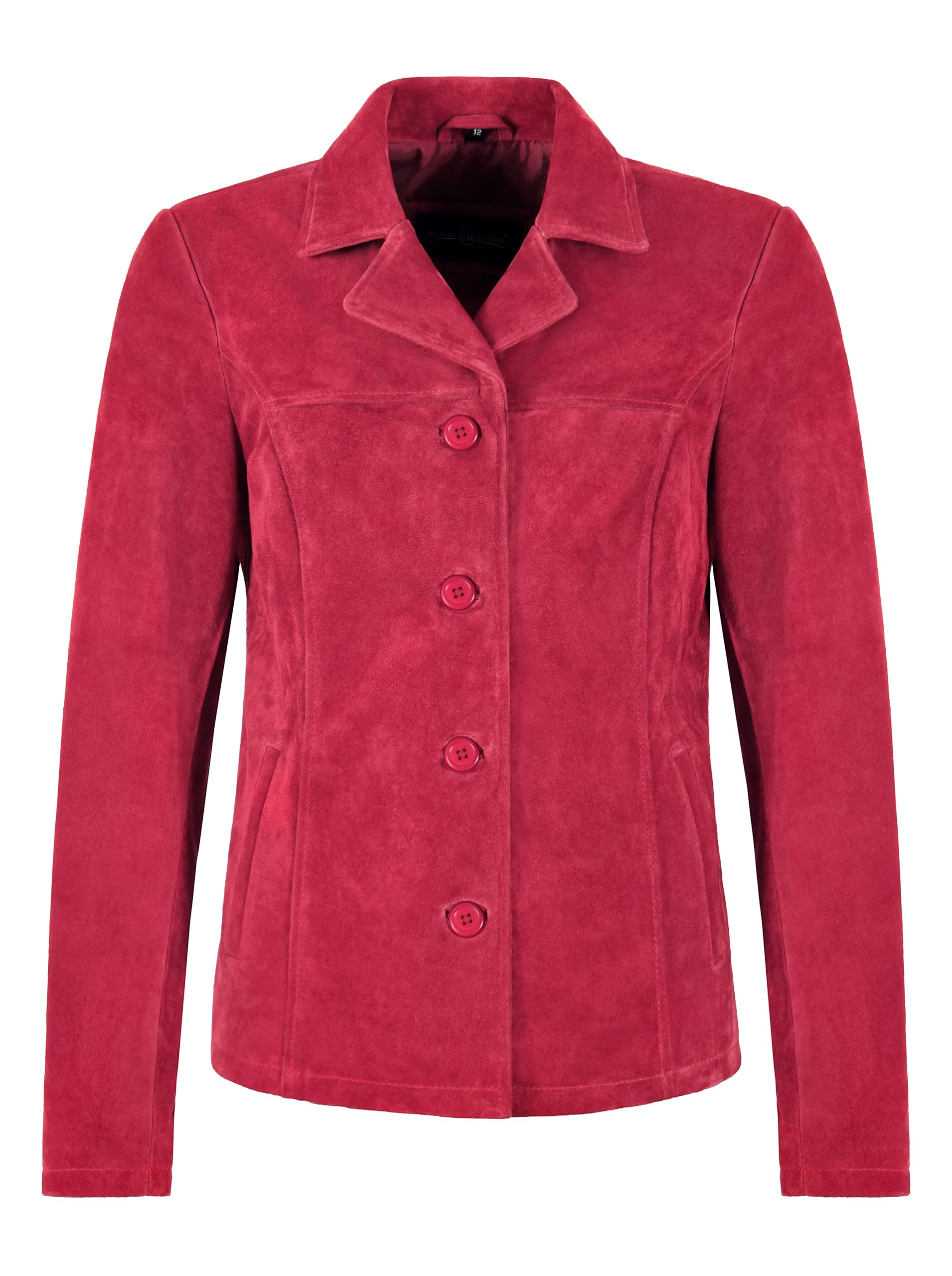 Woman’s Real Suede Leather Classic Blazer Style Box Buttons Jacket Jennifer 8728