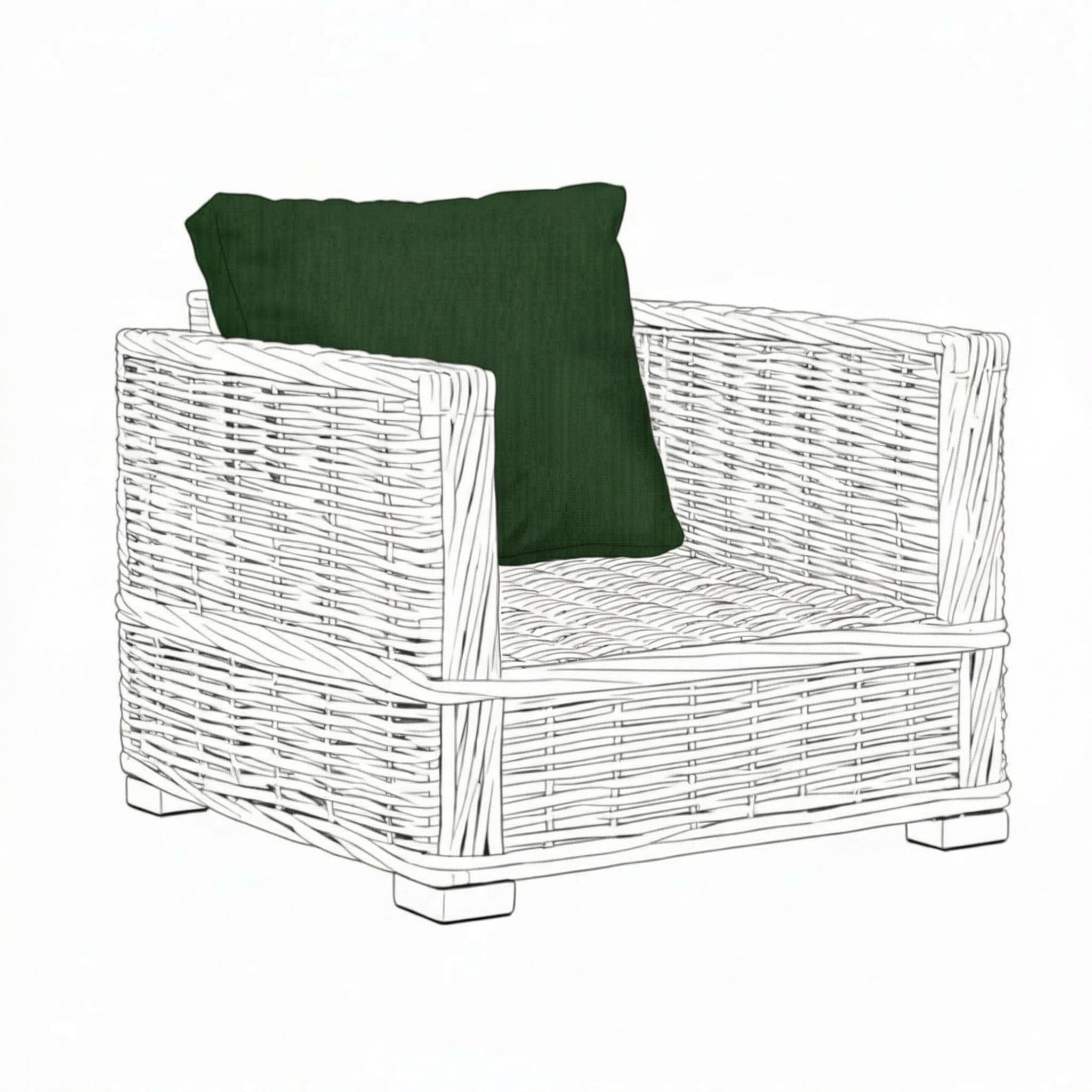 Kosiproducts Replacement Rattan Cushions Water Resistant for Outdoor Patio Garden Seating [Bottle Green, Cushion Only 80x40] — image 1