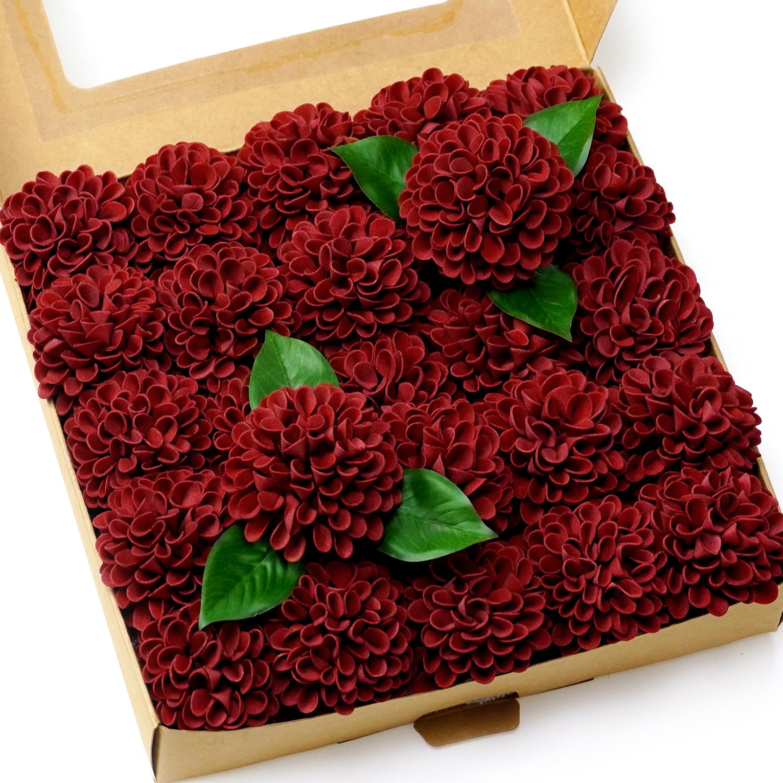 Piklado Artificial Wedding Dahlia Flowers 25pcs Foam