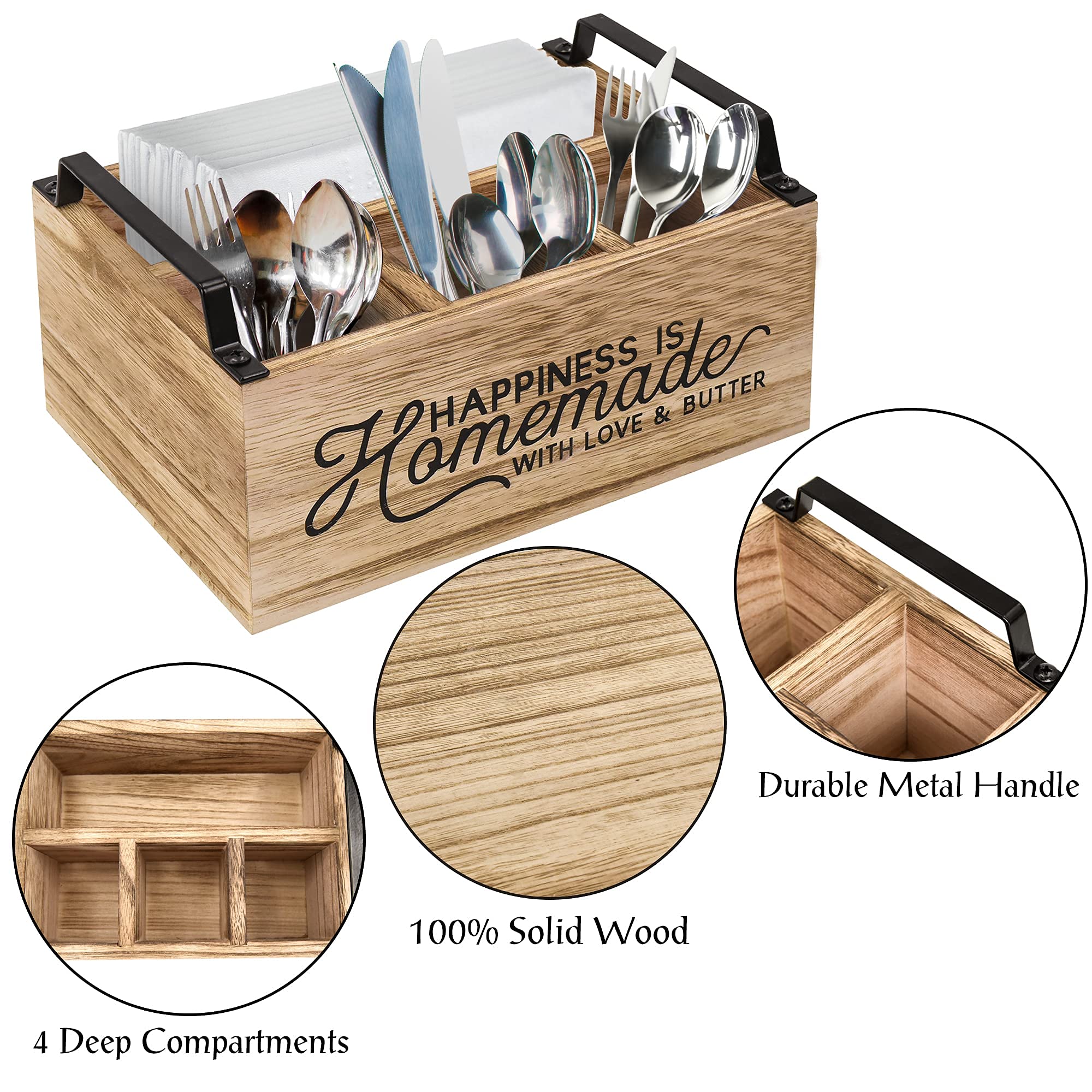 Kitchen Countertop Utensil Holder, Rustic Kitchen Utensil Caddy