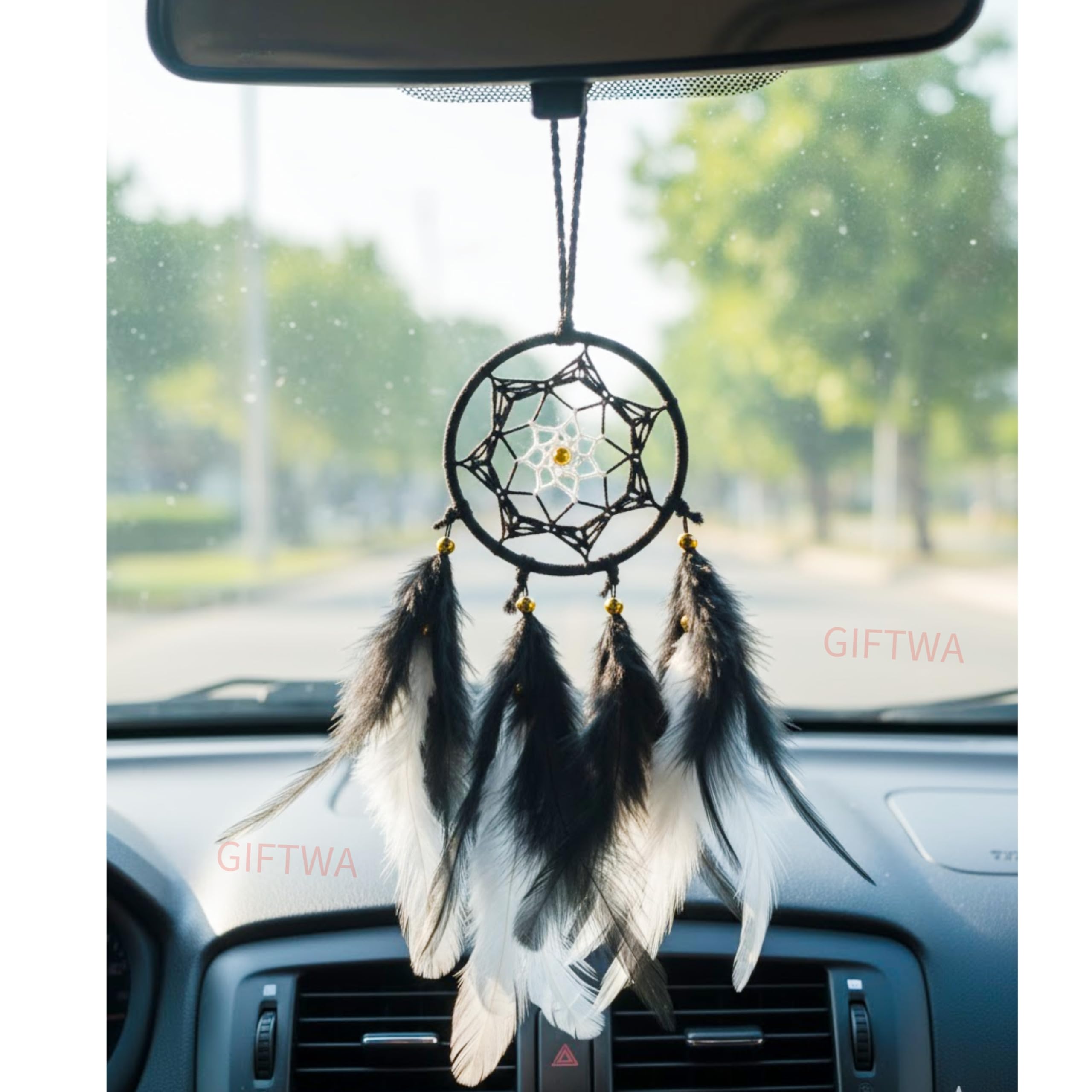 Handmade Dream Catcher Car Ornament – Stylish Rear View Mirror Hanging Accessory – Elegant Car Interior Decoration – Good Luck & Positive Energy-image-15