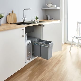 GROHE Blue Under-Sink Pull-Out Recycling Waste System, 2x15L Bins 40855000